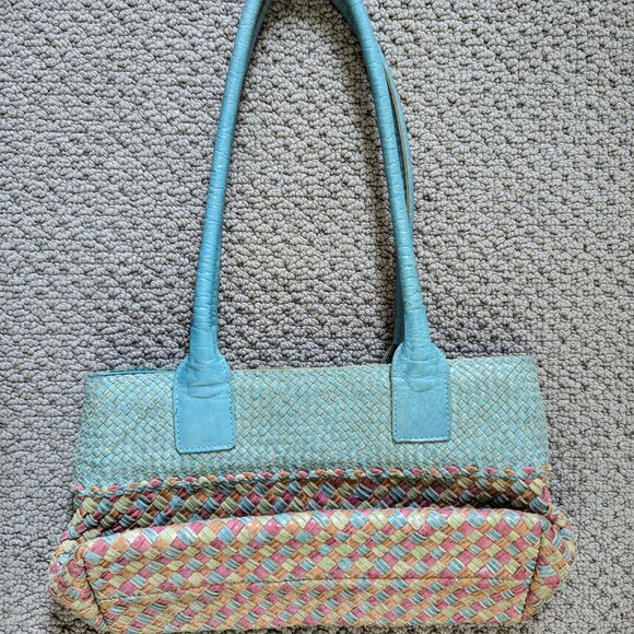 Stunning Spring multi-colours shoulder leather bag - Picture 2 of 12